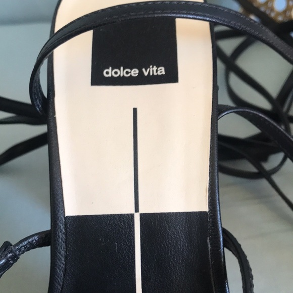 Dolce Vita black chunky heel square toe leg strap gladiator style shoes size 9.5 - Picture 3 of 11